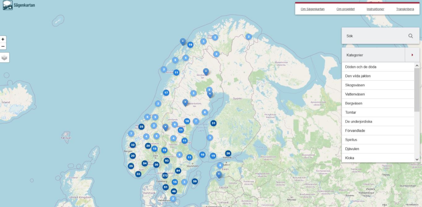 Sägenkartan utökas. Skärmdump från Isof.se